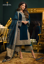 HC524-Heavy Embroidered Velvet Dress with Silk Trouser