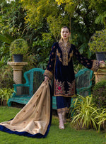 Baroque - Embroidered Velvet 3piece suit - HC3357