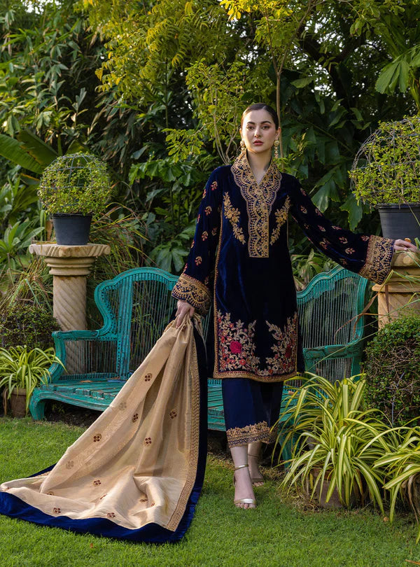 Baroque - Embroidered Velvet 3piece suit - HC3357