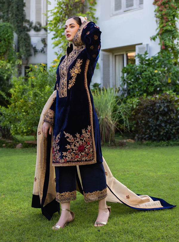 Baroque - Embroidered Velvet 3piece suit - HC3357