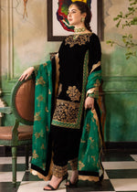 Muzlin-Velvet Embroidered Winter 3 Piece Suit - HC551
