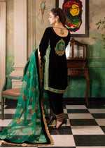 Muzlin-Velvet Embroidered Winter 3 Piece Suit - HC551