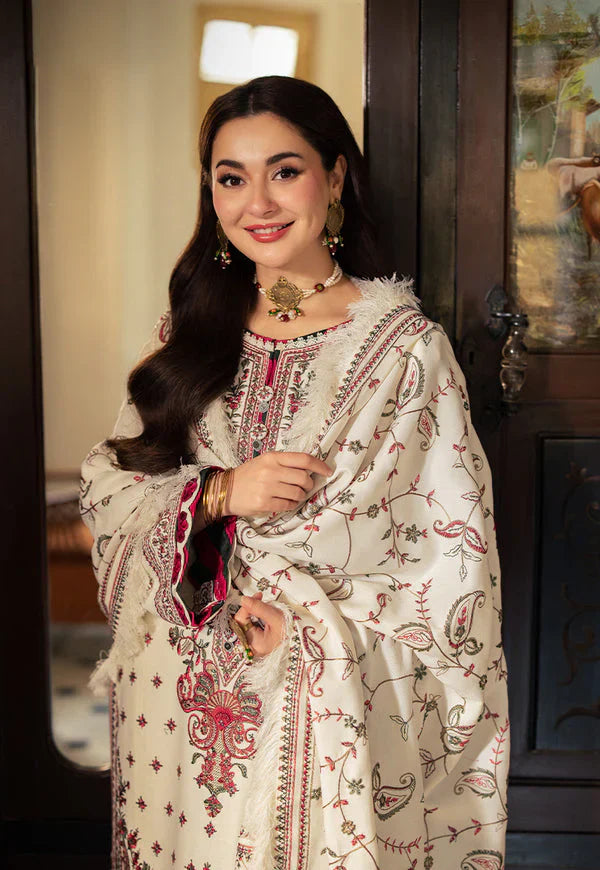Asim Jofa - Winter 3PC Dhanak Embroidered Suit -HC3306