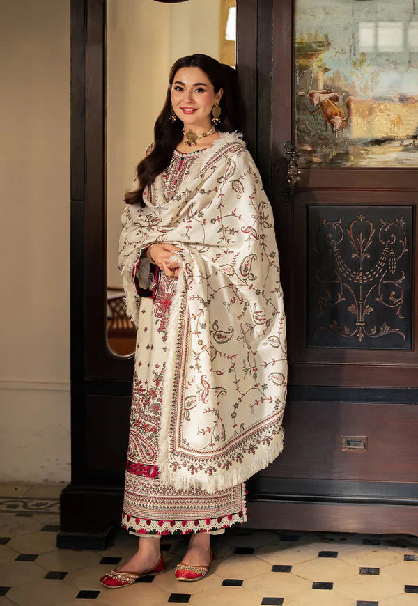 Asim Jofa - Winter 3PC Dhanak Embroidered Suit -HC3306