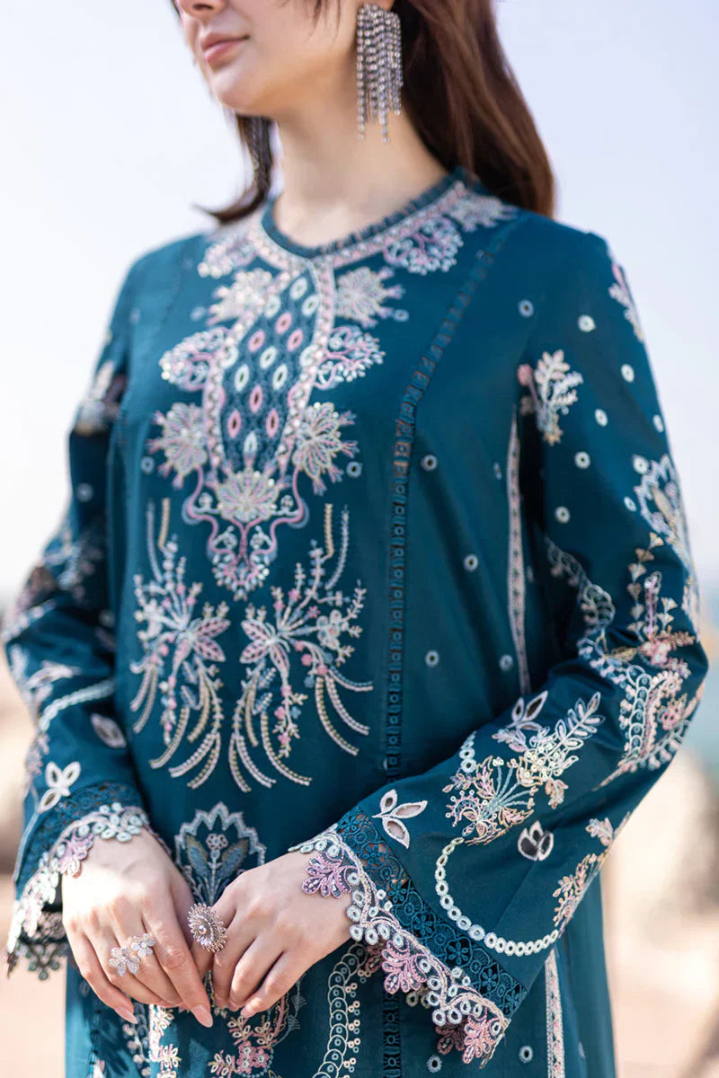 HC1035 - Qalamkar 3 Piece Chickenkari Embroidered Lawn Suit