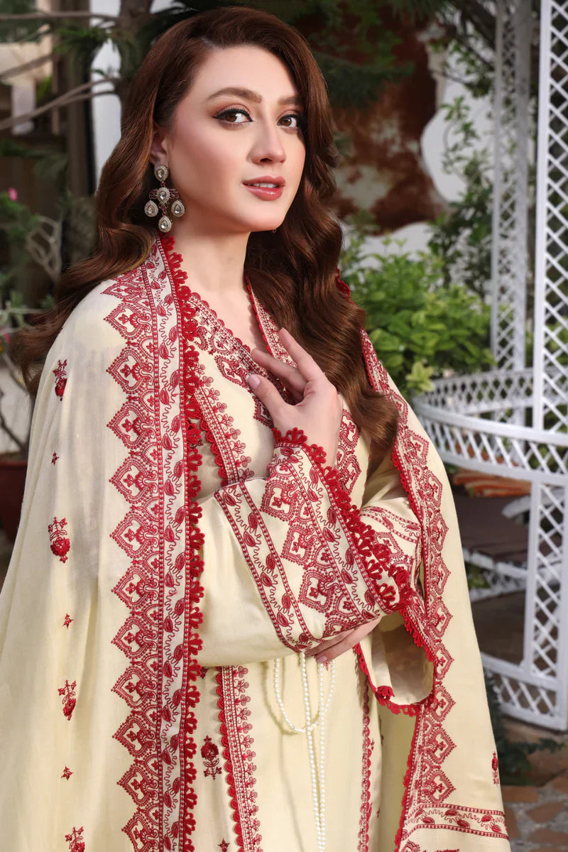 Asim Jofa - Winter 3PC Dhanak Embroidered Suit - HC3383