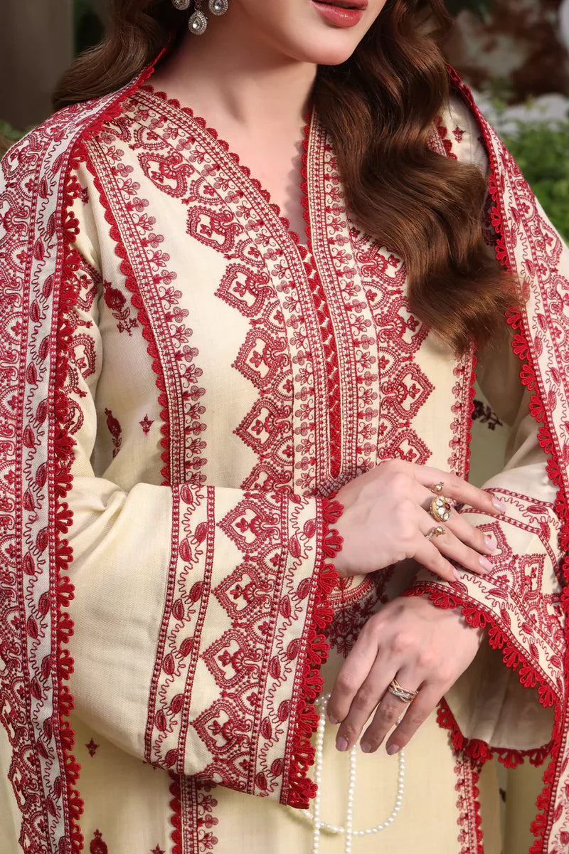 Asim Jofa - Winter 3PC Dhanak Embroidered Suit - HC3383