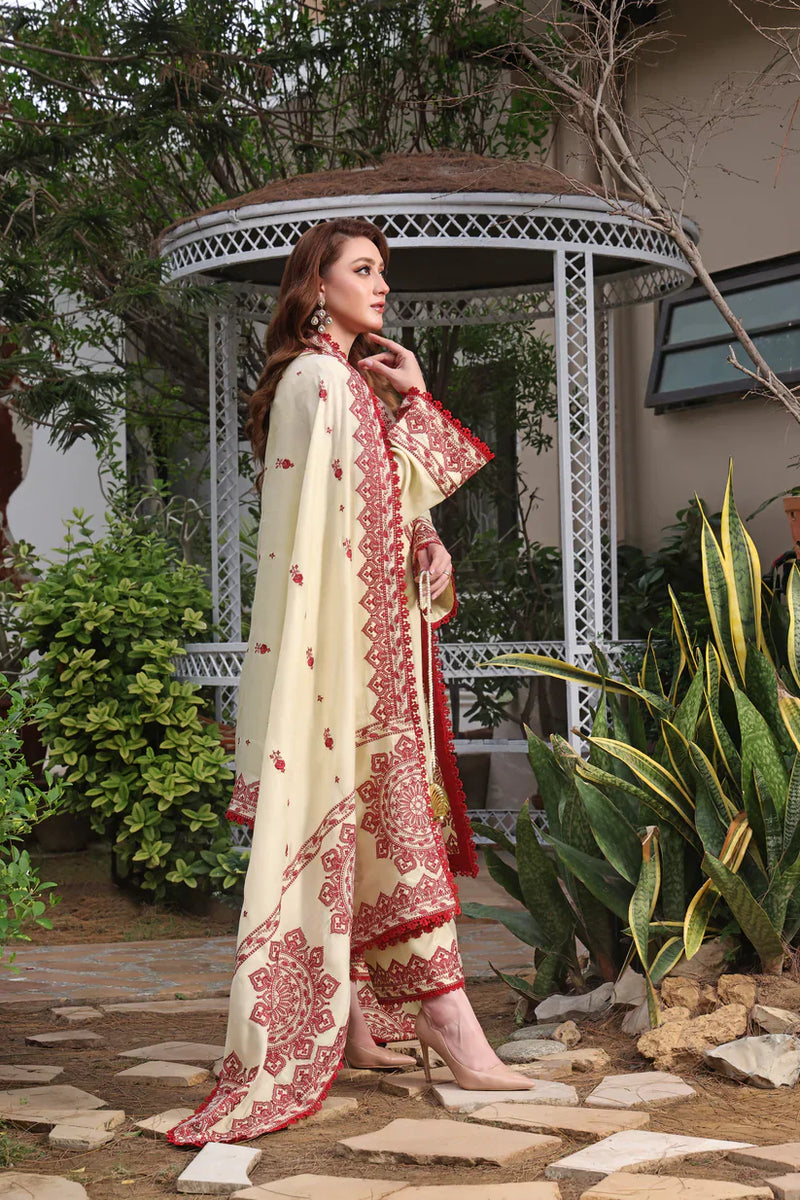 Asim Jofa - Winter 3PC Dhanak Embroidered Suit - HC3383
