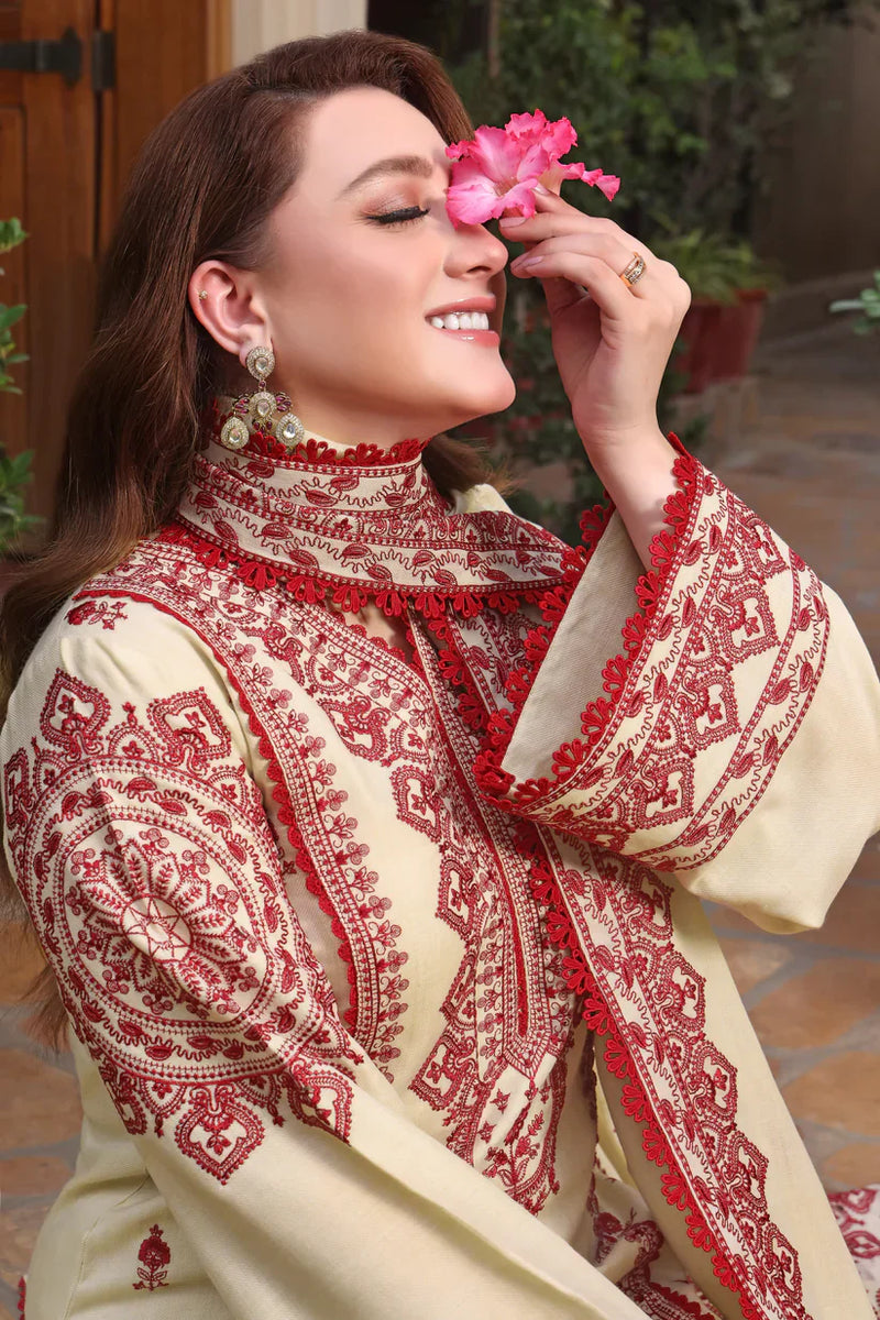 Asim Jofa - Winter 3PC Dhanak Embroidered Suit - HC3383