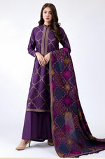 HC603-WINTER 3-Pc Embroidered Dhanak Suit with Heavy Embroidered Dhanak Shawll