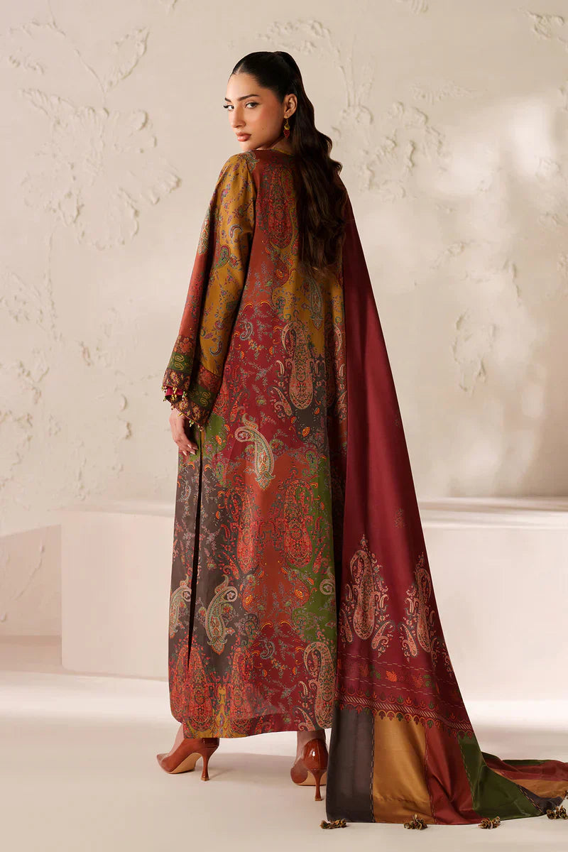 Baroque - Winter 3PC Karandi Digital Print Dress - HC33405