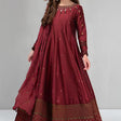 HC099-Maria B Winter, unstiched 3 piece kataan silk frock style embroidered suit