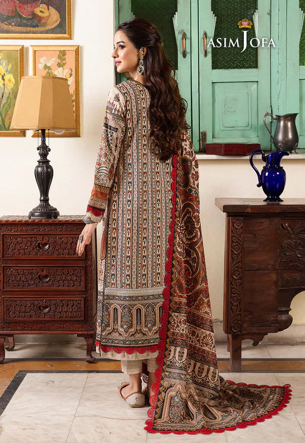 Asim Jofa - Winter 3PC Karandi Digital Print Dress - HC33114