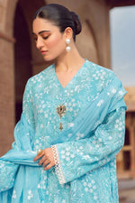 HC202-Bareeze -Embroidered 3pc lawn dress with embroidered chiffon dupatta