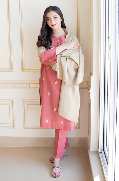 HC611-WINTER 3PC Dhanak suit with Dhanak Shawll