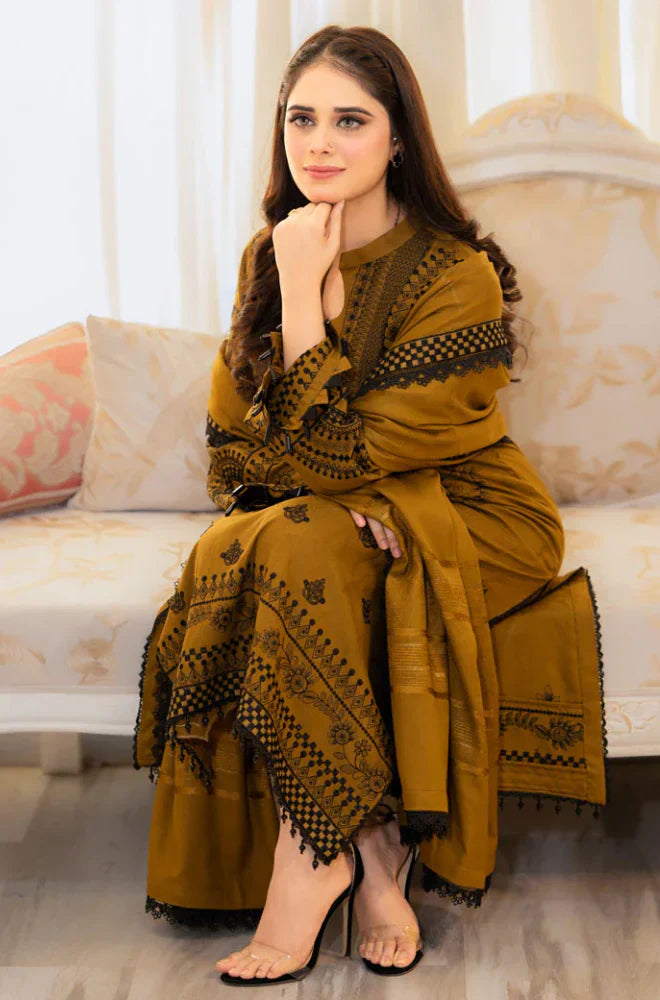 Libass - Winter 3PC Dhanak Embroidered Suit - HC3312