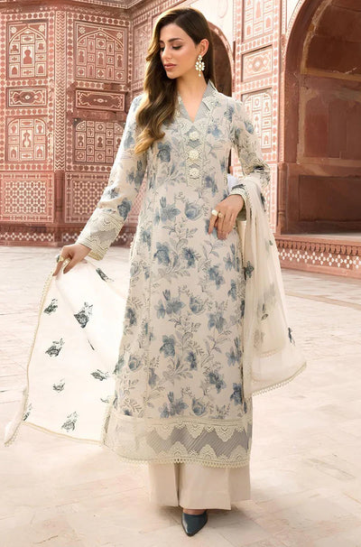 HC729-Bareeze -Embroidered 3pc lawn dress with embroidered chiffon dupatta