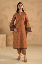 HC631-WINTER 3PC Dhannak Embroidered suit with Printed Shawll
