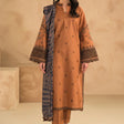 HC631-WINTER 3PC Dhannak Embroidered suit with Printed Shawll
