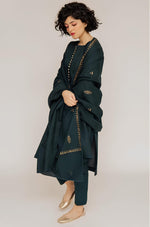 HC566-WINTER 3PC Dhannak Embroidered Suit with Dhanak Embroidered Shawll