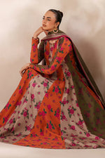 Baroque - Winter 3PC Frock Style Karandi Digital Print Dress - HC3395