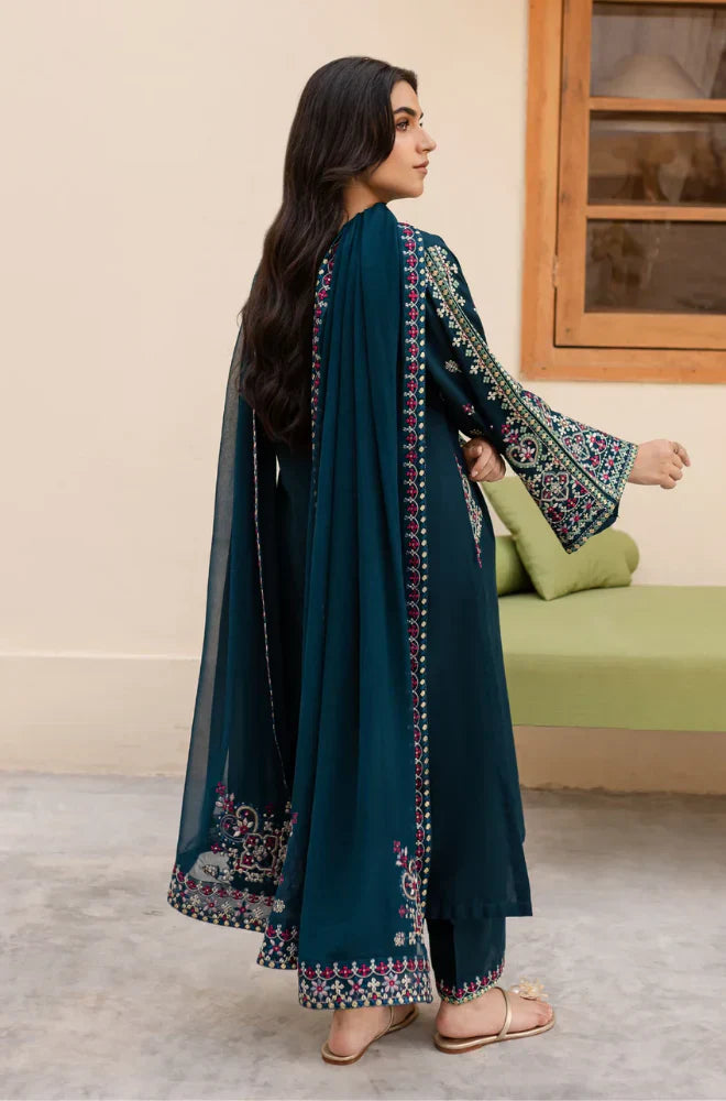 Sapphire - Winter 3PC Dhanak Embroidered Suit - HC33113