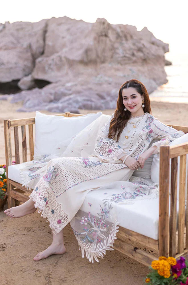 HC997 - Qalamkar 3 Piece Chickenkari Embroidered Lawn Suit