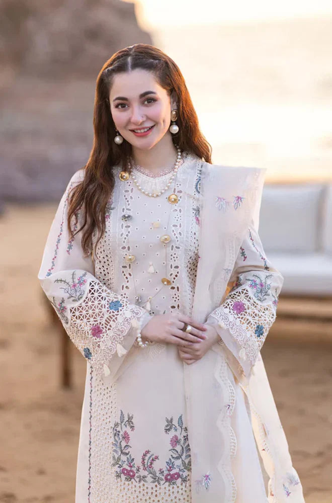 HC997 - Qalamkar 3 Piece Chickenkari Embroidered Lawn Suit