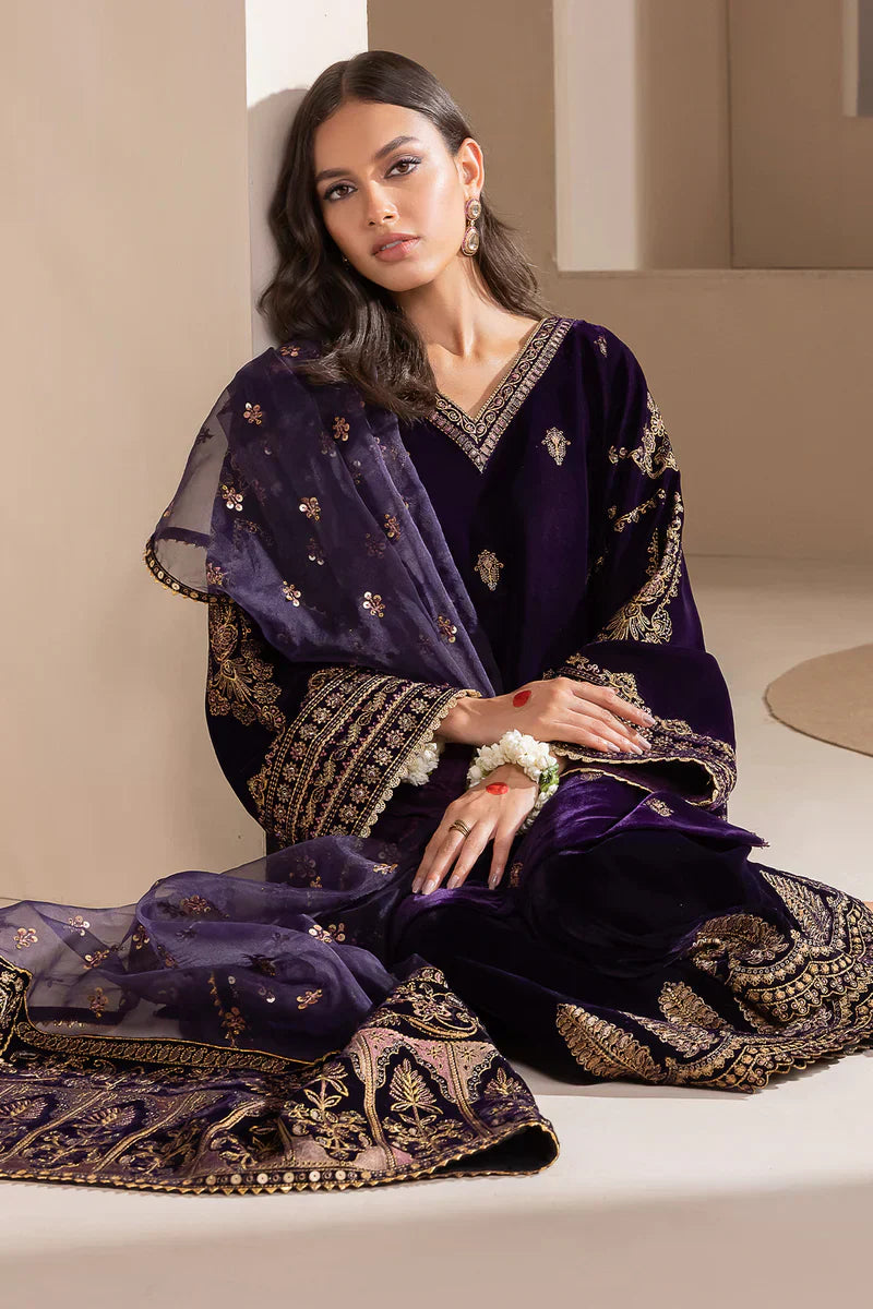 Baroque - Embroidered Velvet 3piece suit - HC2029