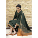 HC531-3PC Dhanak suit with Embroidered Shawll