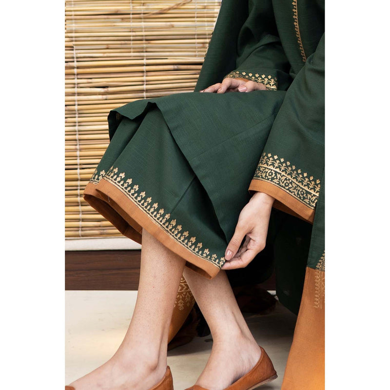 HC531-3PC Dhanak suit with Embroidered Shawll
