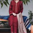 HC503-WINTER 3PC Dhanak suit with Embroidered Shawll