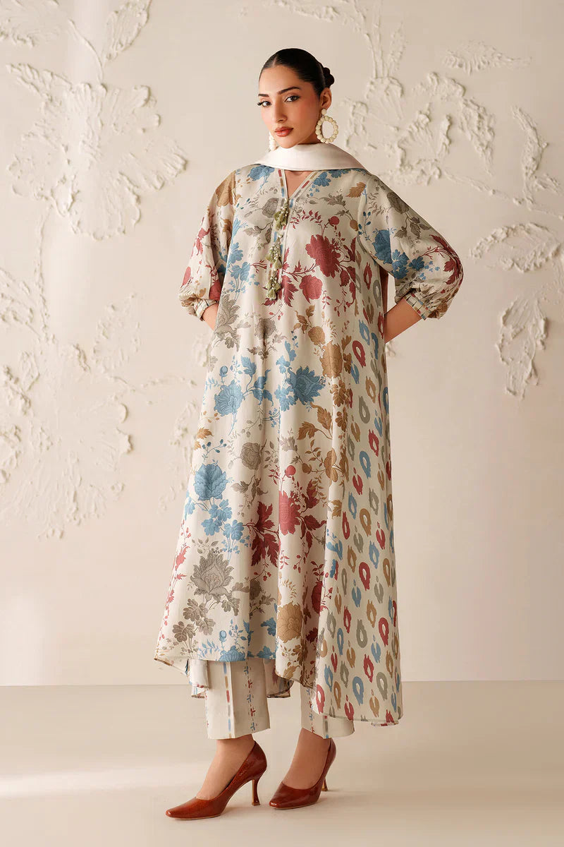 Baroque - Winter 3PC Karandi Digital Print Dress - HC33140