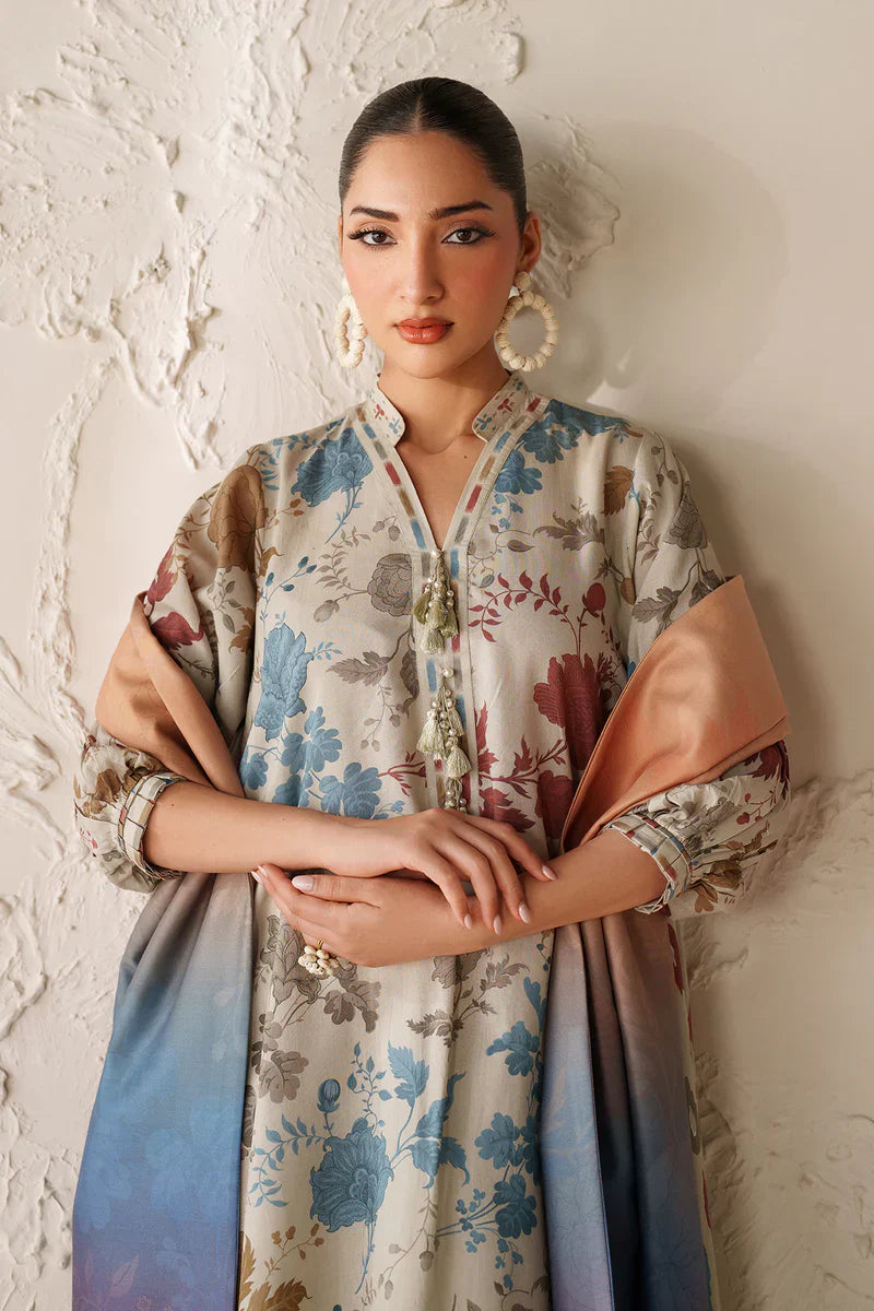 Baroque - Winter 3PC Karandi Digital Print Dress - HC33140