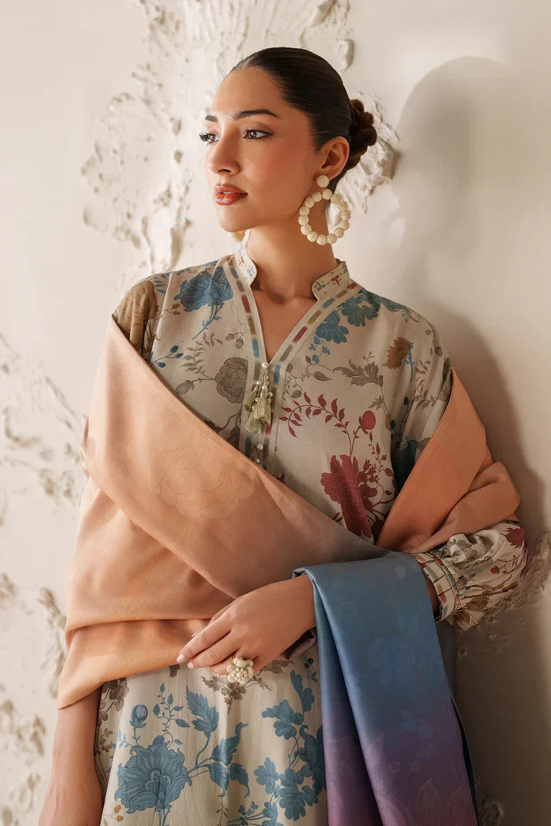 Baroque - Winter 3PC Karandi Digital Print Dress - HC33140
