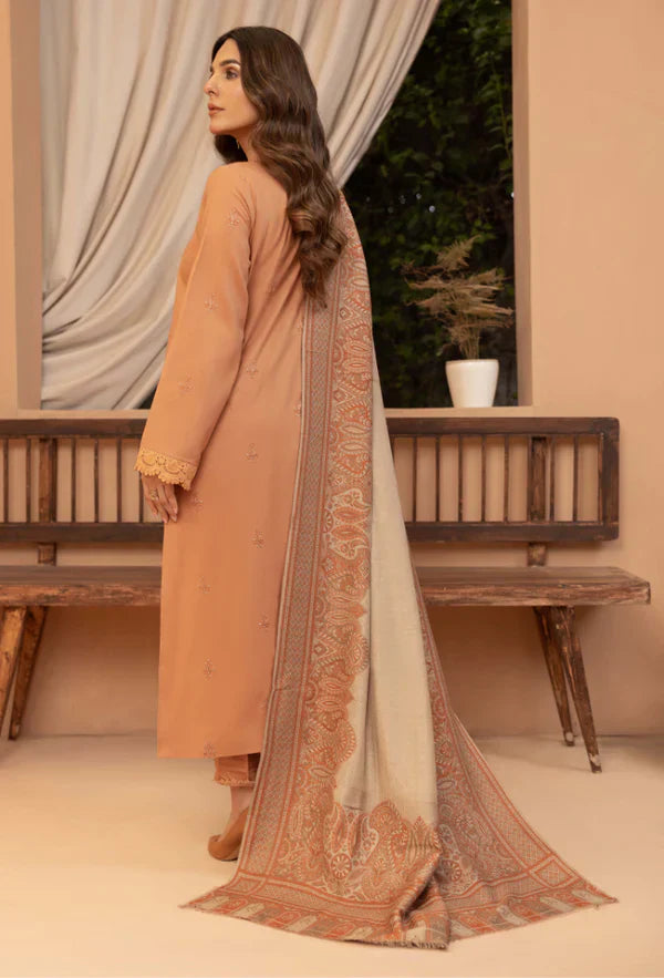 Bin ilyas - Winter 3PC Dhanak Embroidered Suit - HC3398