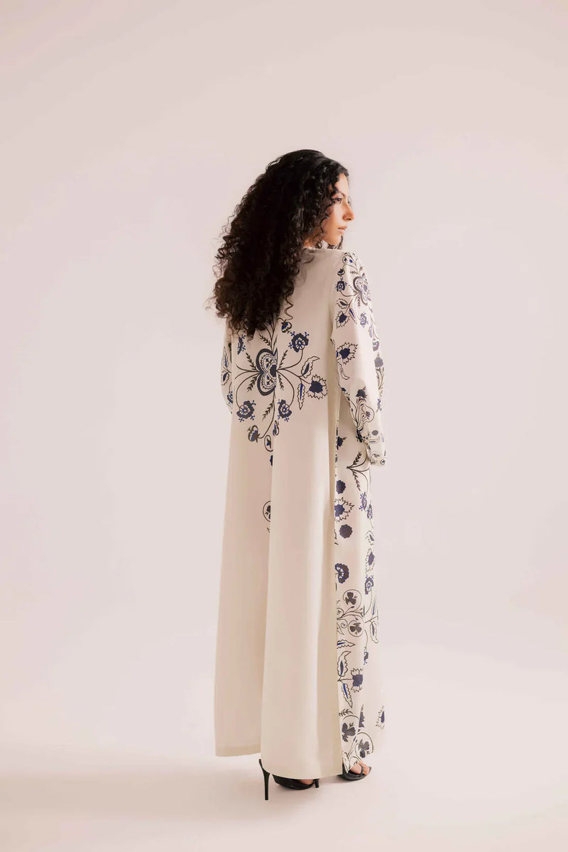Bunaai - 2 piece Silk printed coord Kaftaan - HC1132
