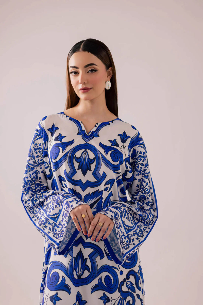 '-45% Bunaai - 2 piece Silk printed coord kaftan - HC1130