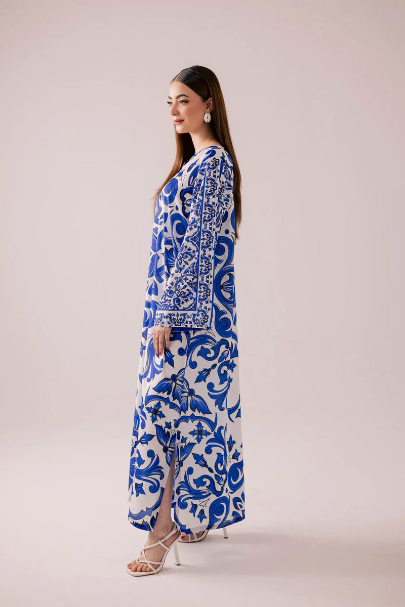 '-45% Bunaai - 2 piece Silk printed coord kaftan - HC1130