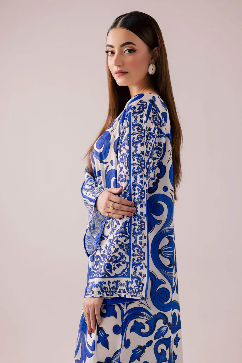 '-45% Bunaai - 2 piece Silk printed coord kaftan - HC1130
