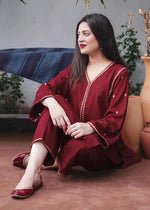 HC503-WINTER 3PC Dhanak suit with Embroidered Shawll
