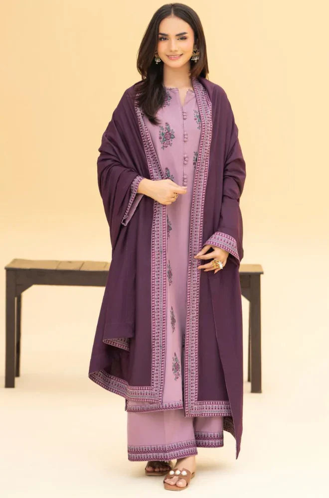 Izel - Winter 3PC Dhanak Embroidered Suit - HC33132