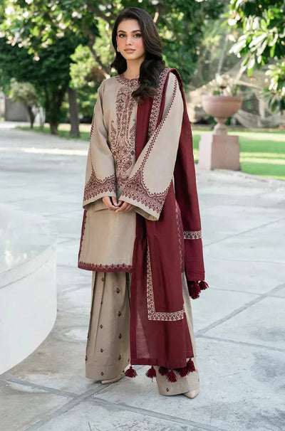 Baroque - Winter 3PC Dhanak Embroidered Suit - HC3324
