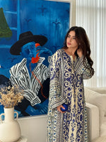 Bunaai - 2 piece Silk printed coord Kaftaan - HC1131