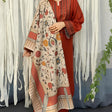 HC914-WINTER 3PC Dhannak Embroidered suit with Printed Shawll