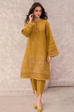HC618-WINTER 3PC Dhannak Embroidered suit with Printed Shawll