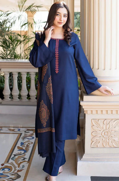 Asling - Winter 3PC Dhanak Embroidered Suit - HC3353