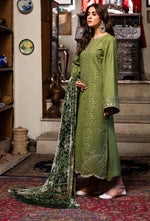 izel - Winter 3PC Dhanak Embroidered Suit - HC33110