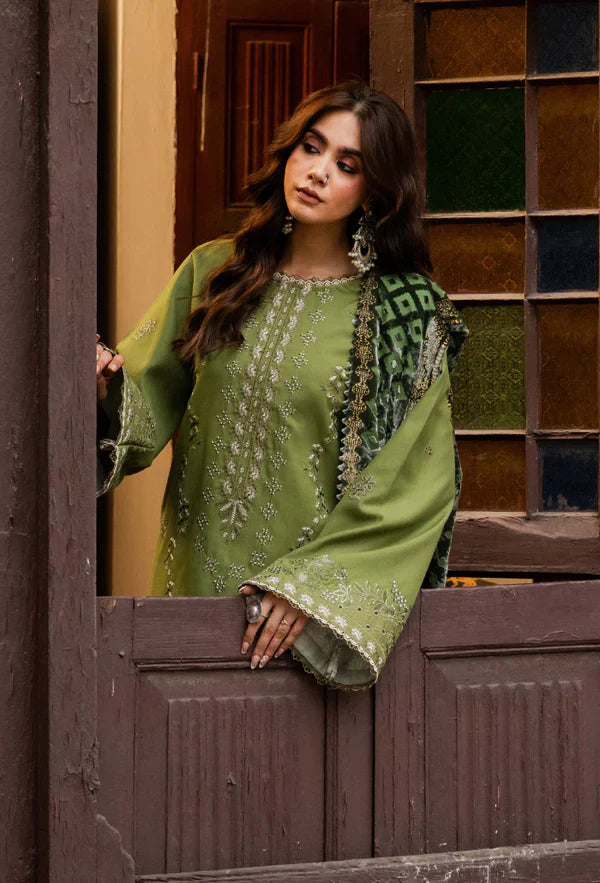 izel - Winter 3PC Dhanak Embroidered Suit - HC33110
