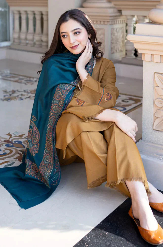 Asling - Winter 3PC Dhanak Embroidered Suit - HC3354